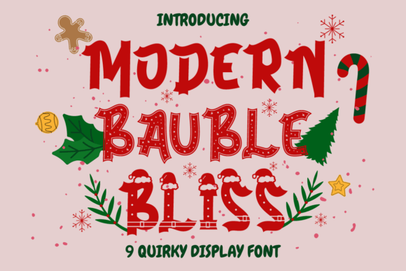 Modern Bauble Bliss: A Festive Font for Holiday Design